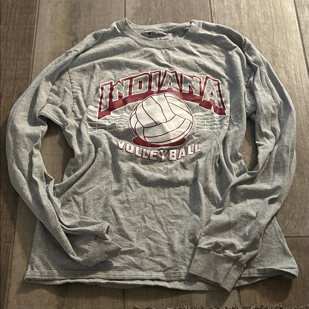 Champion Gray Indiana Volleyball Long Sleeve Tee